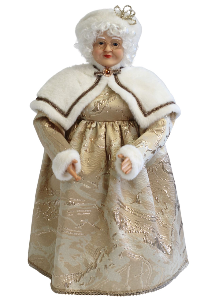 Zlatá vianočná dekorácia pani Mikulášová 64cm 41725